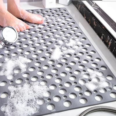 Badematte, rutschfester Duschteppich mit Ablauflöchern, starke Saugnäpfe, Badezimmermatte für Zuhause