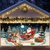 Merry Christmas Garage Door Background Banner Xmas Tree Gift Santa Claus Backdrop Winter Christmas Party Outdoor Wall Decoration