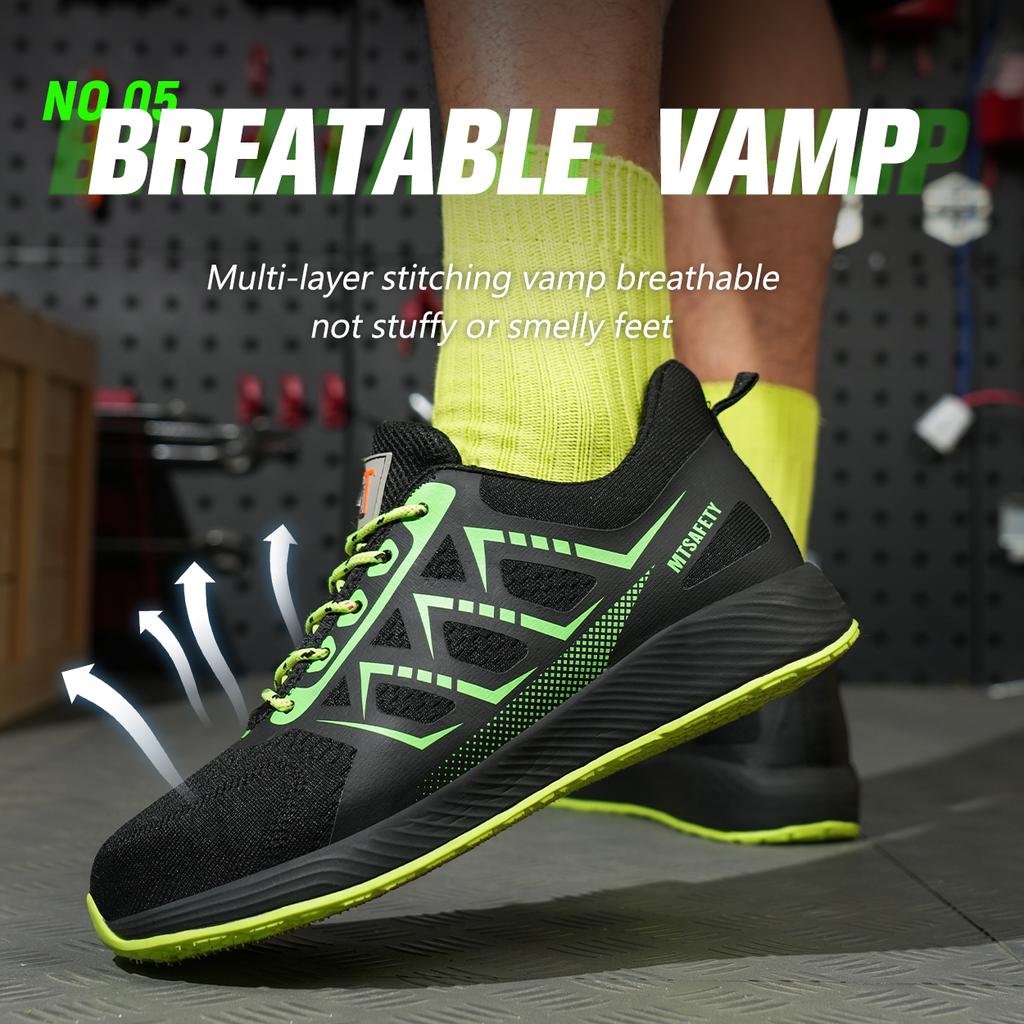 Plus Size 39- 48 Lightweight Men's Safety Shoes Anti-smash Anti-puncture Work Sneakers Steel Toe Shoes Protective Safety Boots