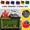 New Desk Decoration 3D Printed Dumpster Plastic Gift Dumpster Fire Ornament Fire Desk Figurine Bedside Shelf