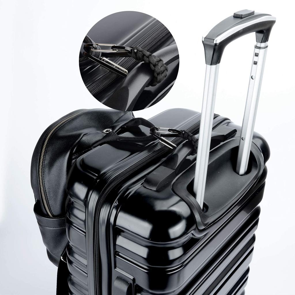 BRAVESHINE Double-Head Carabiner with D-Ring for Water Bottles, Backpacks, Paracord, and Outdoor Use (2 Carabiners on Both Ends)