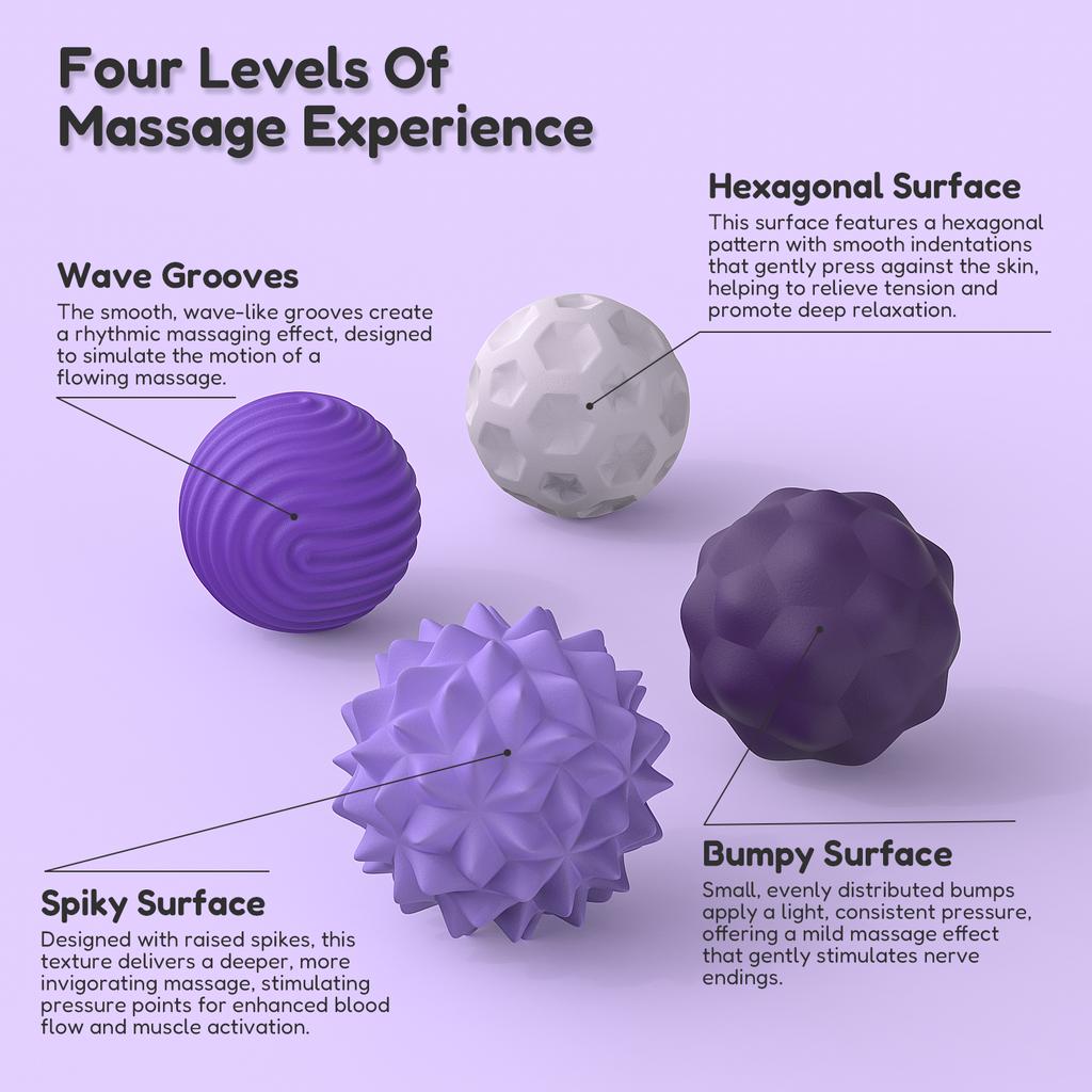 4/8 pieces Magnetic Sensory Silicone Ball Hand Touch Ball Soft Massage Training Raised Point Waist and Back Foot Massage Ball