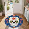 Skull Round Floor Mat Suitable for Outdoor Hallway Entryway Kitchen Antislip Round Carpet Anime Office Decor