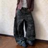 Camouflage Cargo Pants Women Men Fall Loose Wide Leg Straight Trousers With Multiple Pockets Streetwear
