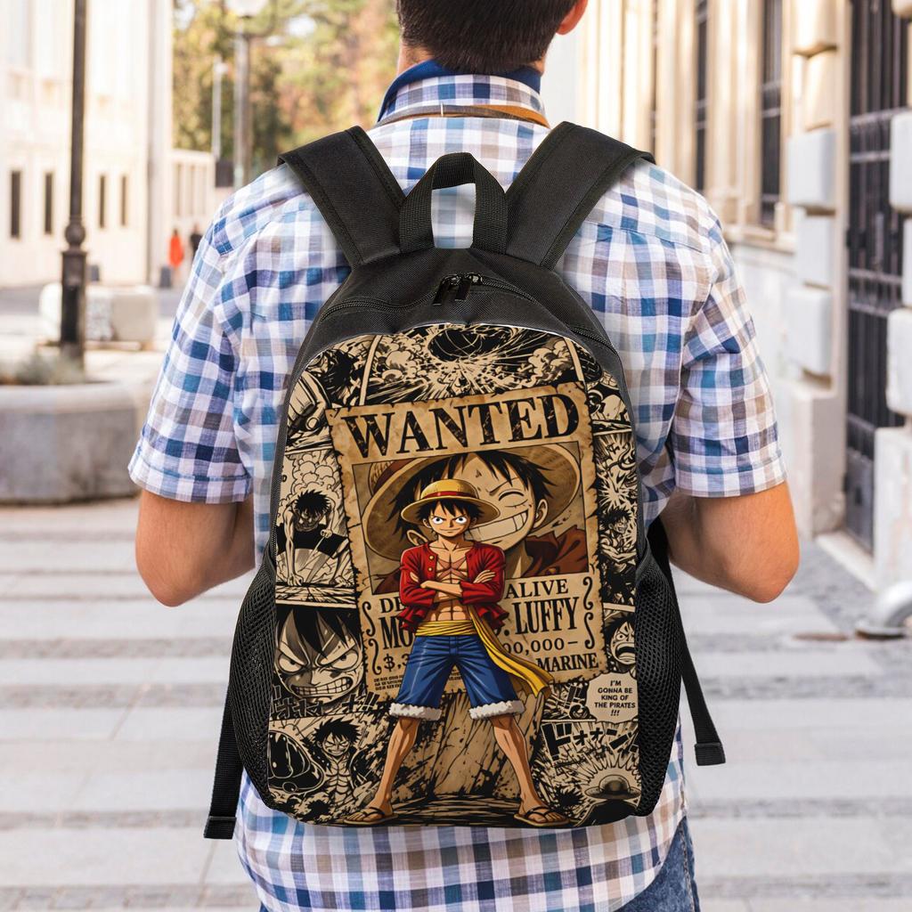 Ones Pieces Backpack Luffy Hiking Backpacks Female Fashion School Bags Custom Pattern Rucksack