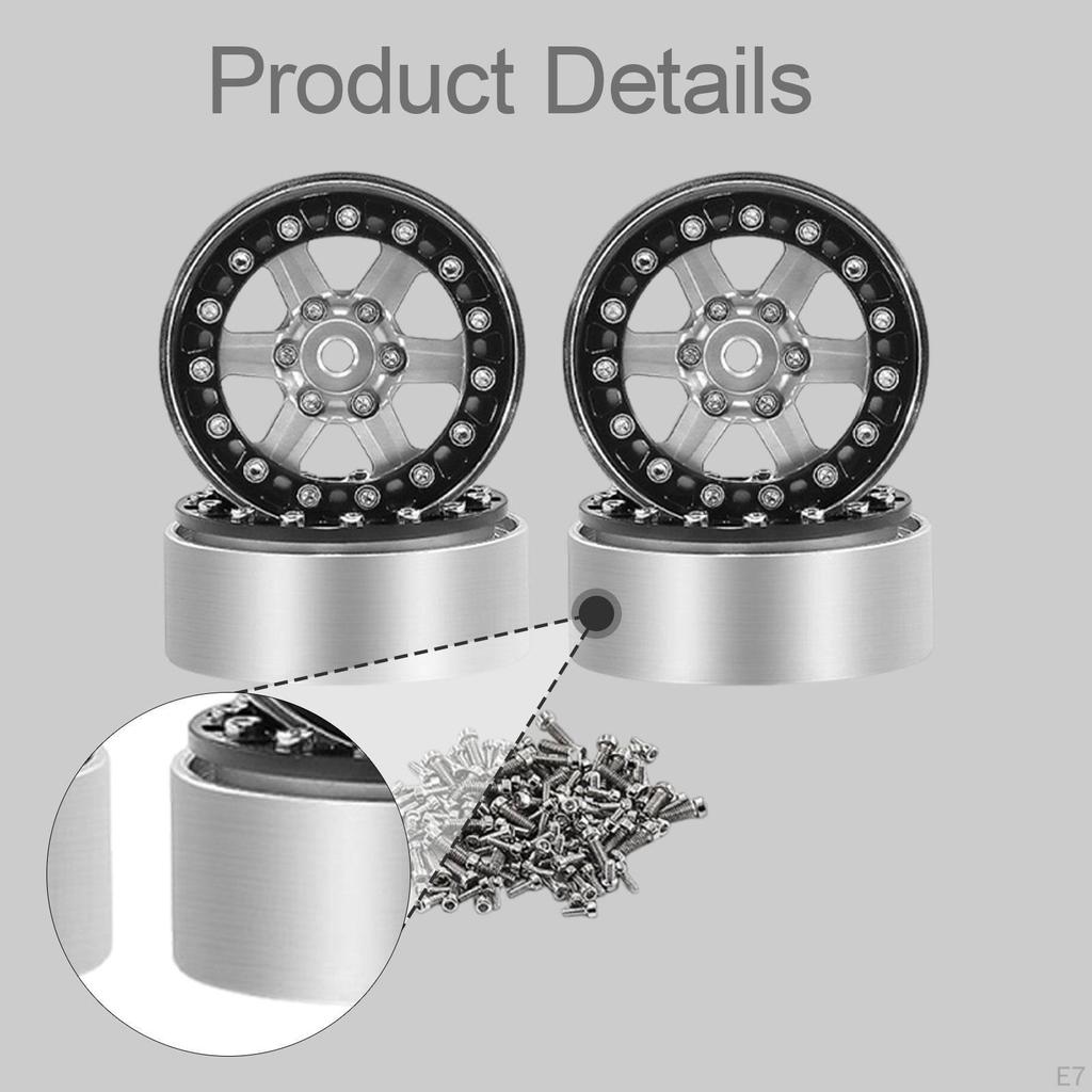 4 Pieces 1/18 1/24 RC Crawler Wheel Rims Accessories Easy to Install Direct Replaces Professional