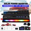 5000W/6000W Modified Sine Wave Inverter Voltage Transformer DC12V/24V To AC 220V Car Power Inverter LCD Luminous 4 USB