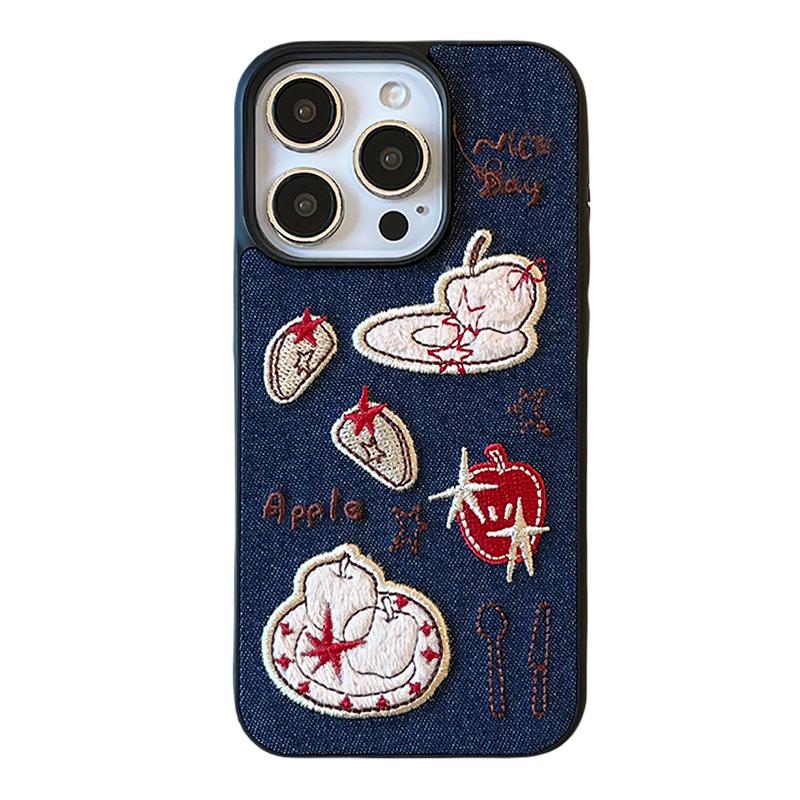 

Fashion Cowboy 3D Embroidery Apple Protective Phone Cover Case For iPhone 17 Pro Max 16 15 14 13 iPhone 15