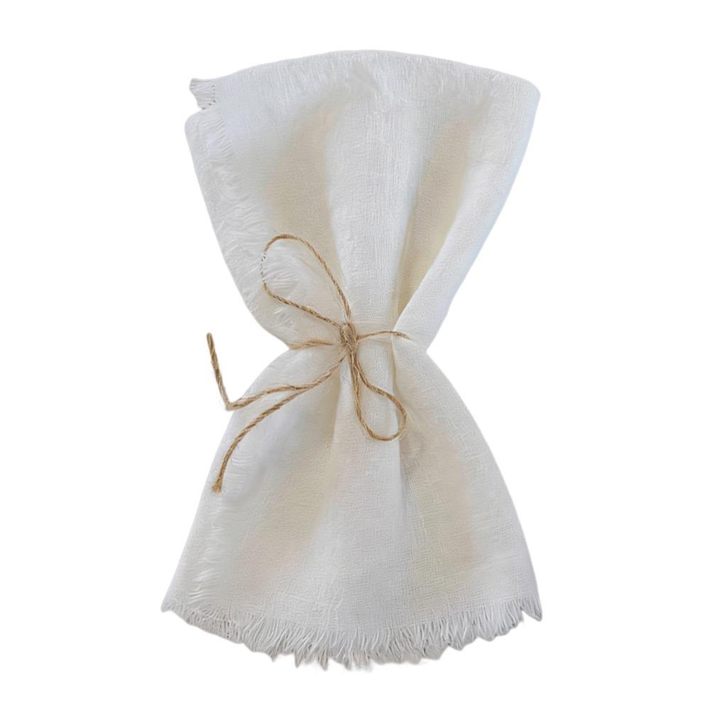 6pcs 42x42cm Cotton Napkins Reusable Fringed Napkins New Year Cloth Napkins  Kitchen Use