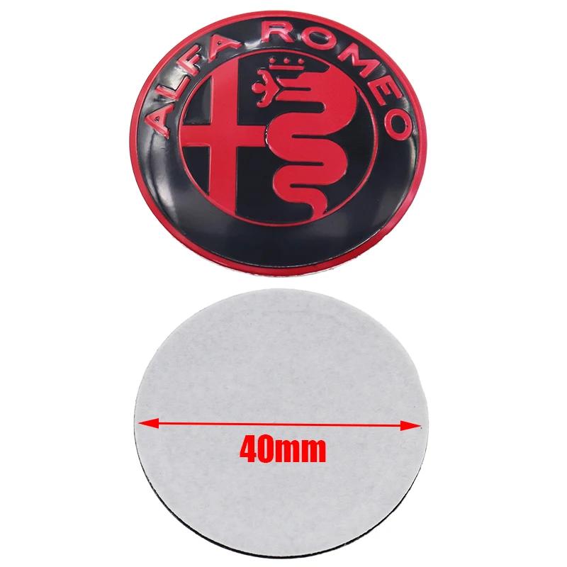 Car Stickers For Alfa Romeo 1pcs 3D Alfa Romeo 40mm Aluminum Steer Wheel Emblem Sticker Car Steering Wheel Sticker Car Interior