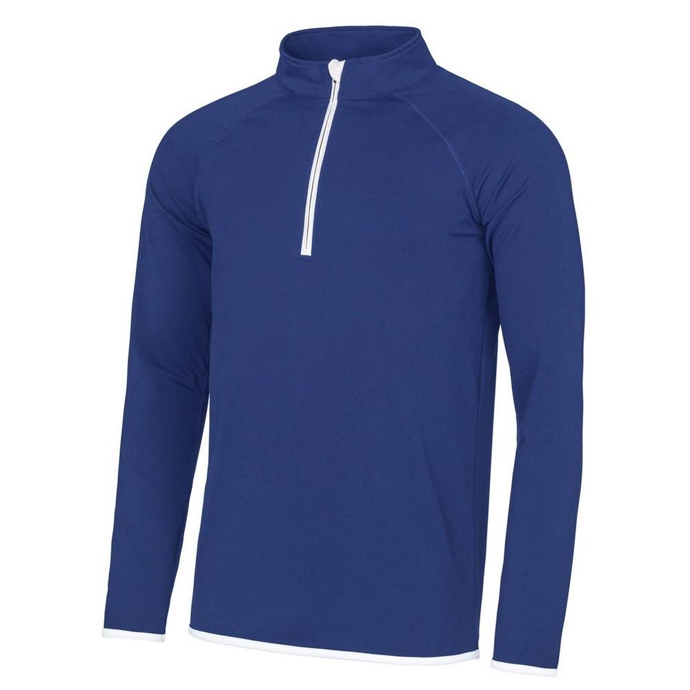 Just Cool Mens Plain Quarter Zip Sweatshirt