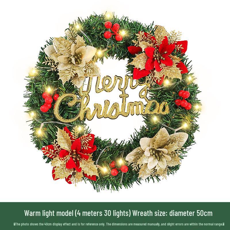 Large 30/40cm Christmas Flower Wreath for Home, Window, or Hotel Decor
