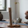 2in1 Wood Incense Holder Anti-Ash Flying Incense Burner with Removable Glass Ash Catcher Incense Sticks Organizer for Home Decor