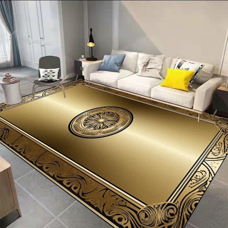 Χρυσό Διακοσμητικό Χαλί για Σαλόνι Πολυτελές Ξενοδοχειακό Χολ Περιοχή Καναπέ Αντιολισθητικό Πατάκι Δαπέδου Διακοσμητικό Χαλί για Σπίτι Υπνοδωμάτιο Γκαρνταρόμπα Είσοδο