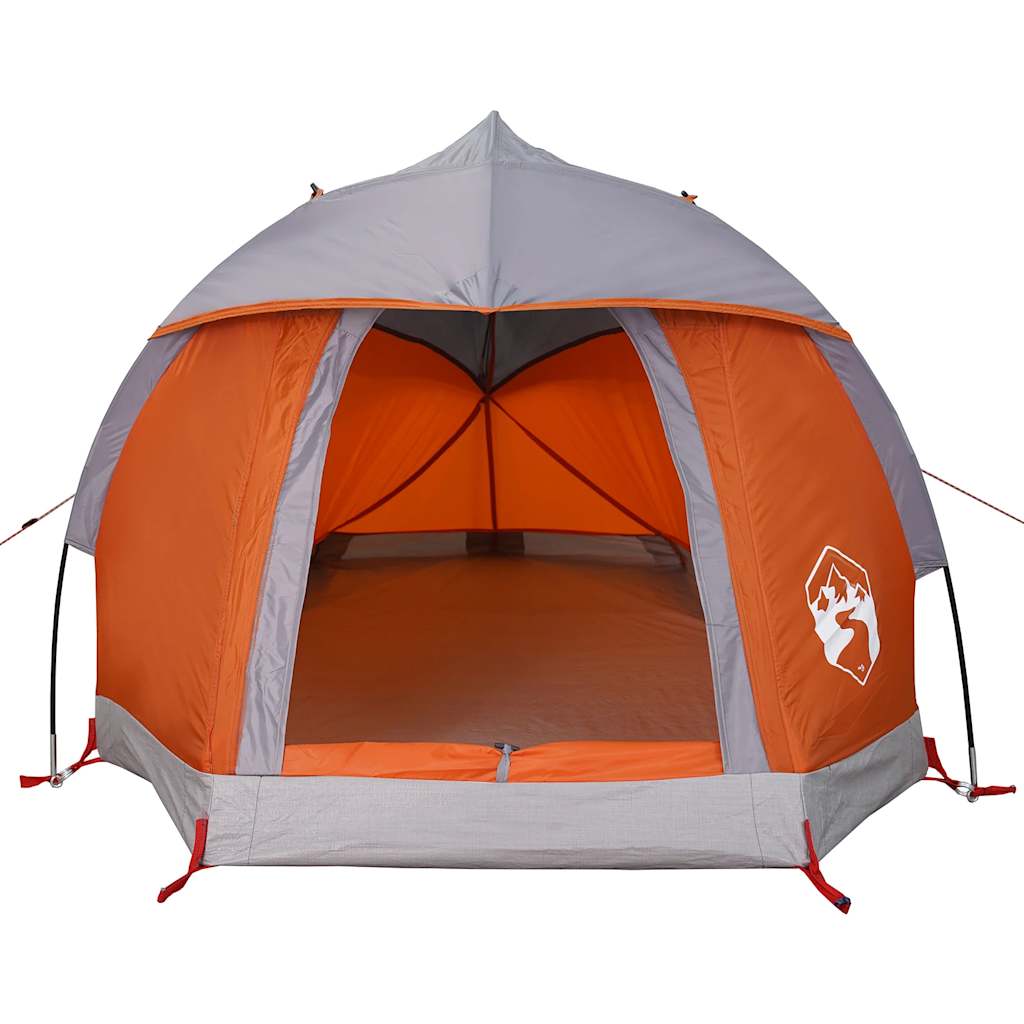 Dome Camping Tent for 1 Person Grey and Orange Waterproof