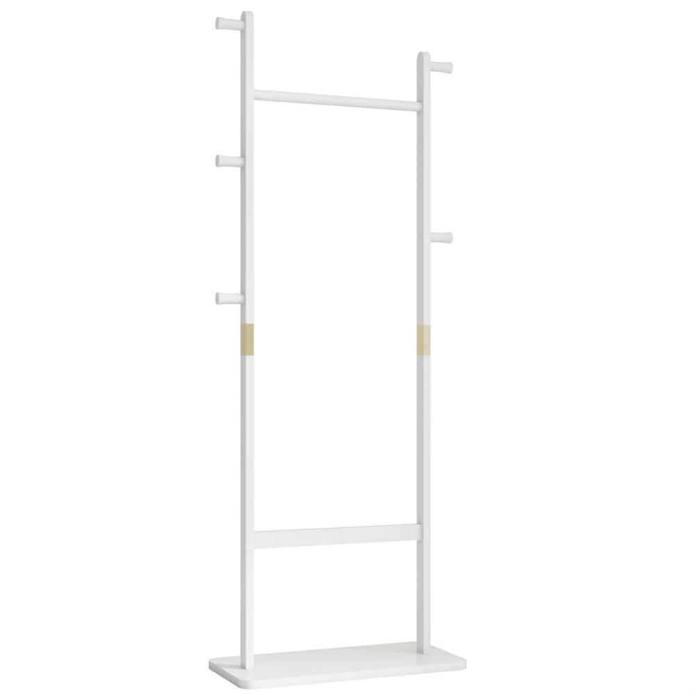 

Деревянная вешалка для пальто из США, отдельно стоящая вешалка для пальто с 5 крючками и 2 подвесами для прихожей, спальни, офиса, сумки для пальто белый