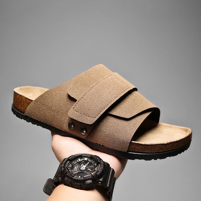 Indoor Fashion Arch Support Mules Half Slippers Women Soft Non-Slip Flat Slides Summer Lightweight Cork Footbed Clogs Ladies