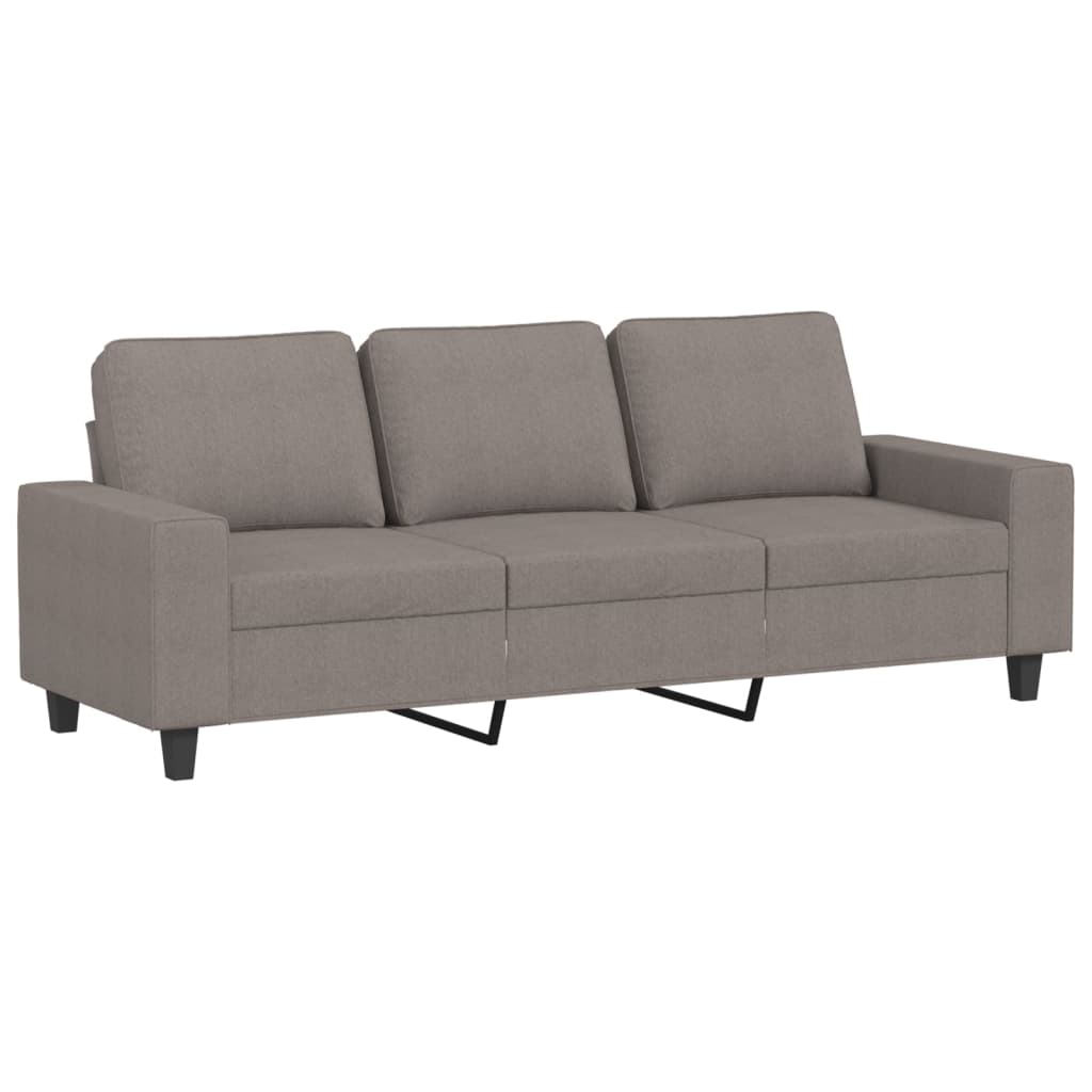 3 Seater Sofa with Ottoman Taupe 180 cm Fabric