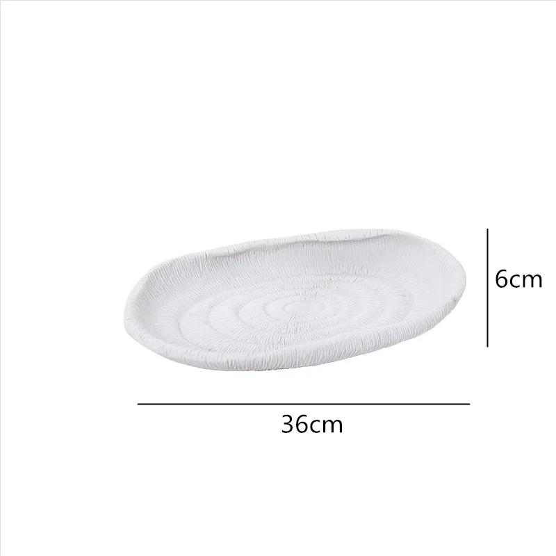 Creative Resin Flower Vase Coral Texture Tray Irregular Black and White Resin Crafts Furnishings Modern Home Decoration