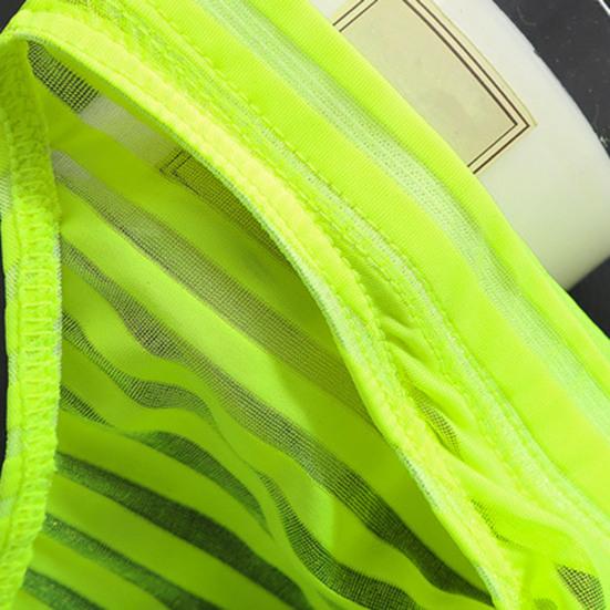 Sous-vêtements Homme Couleur Unie Rayure Sans Couture Maille Slips Homme pour Porter à l'Intérieur