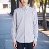 Timberland Outdoor Comfortable Breathable Business Casual Solid Color Stand Collar Single Breasted Long Sleeve Shirt Men Shirts Light-Purple A24ME-CZ5