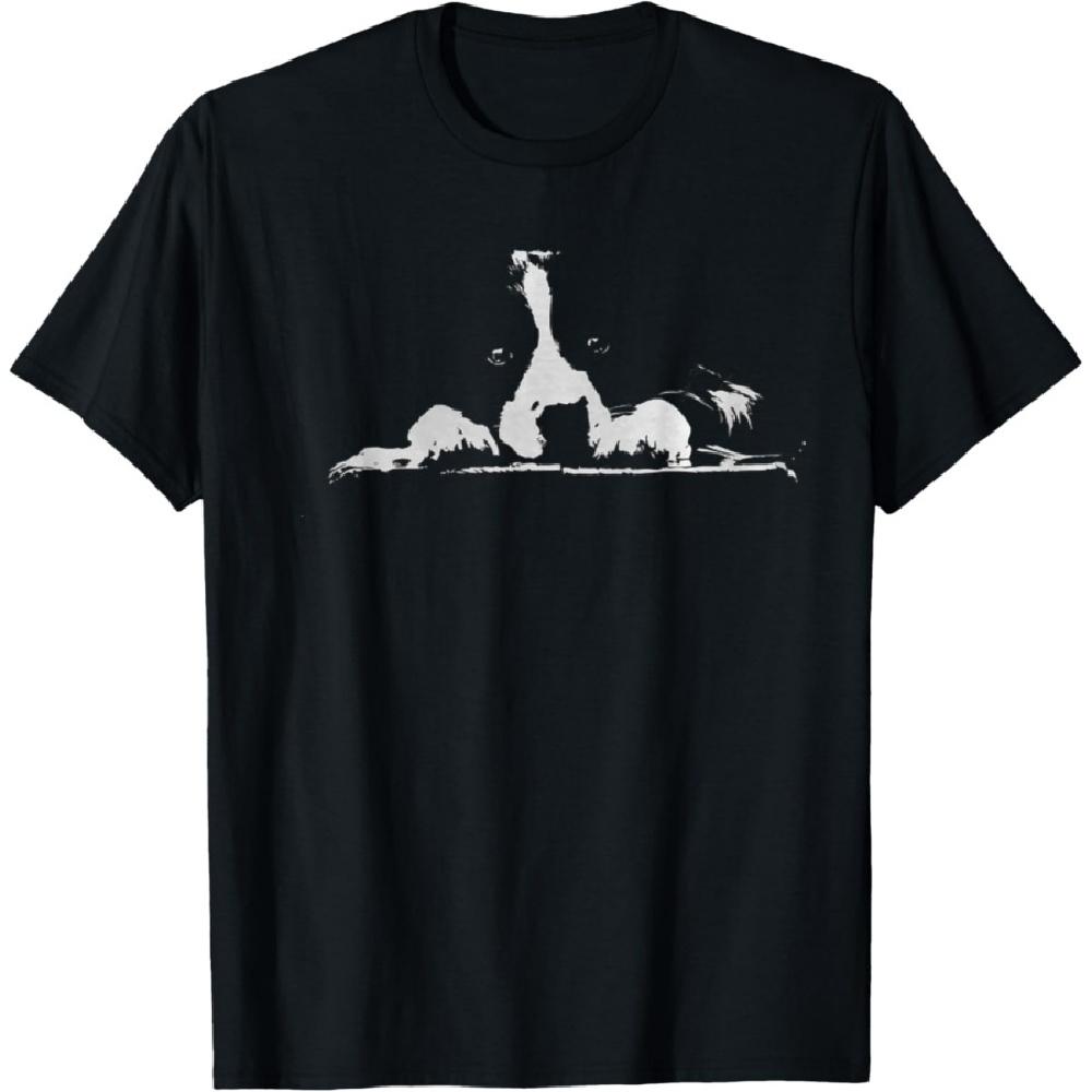 

Border Collie Stare - White Minimalistic Original Design T-Shirt S