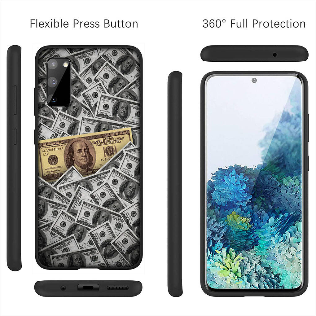 for Samsung Galaxy S25 S24 S23 S22 Ultra FE Plus A17 A37 A57 A56 A55 A06 A16 A15 A36 A26 A35 A05 A25 A54 A34 A50 Phone Case Money 100 Dollars Cover