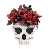 Gobricks MOC Skull Roses Bouquet Bricks Model Gothic Crow Skull Flowers Decorate Building Blocks Gothic Cross Assembly Toys Gift