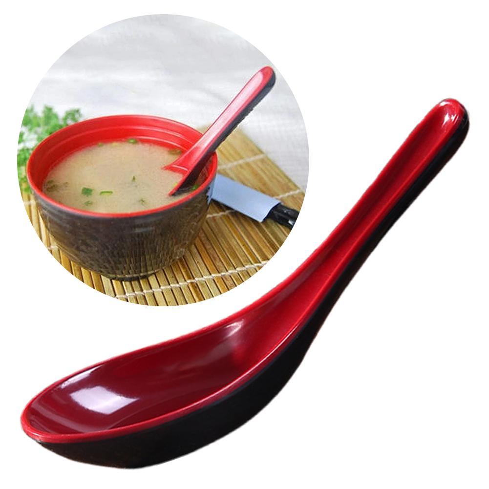 

1/2/3pcs Red and Black Anti-Shock Spoons Japanese Rice Spoon Dumplings Porridge Soup Spoon Restaurant Bar Kitchen Cutlery