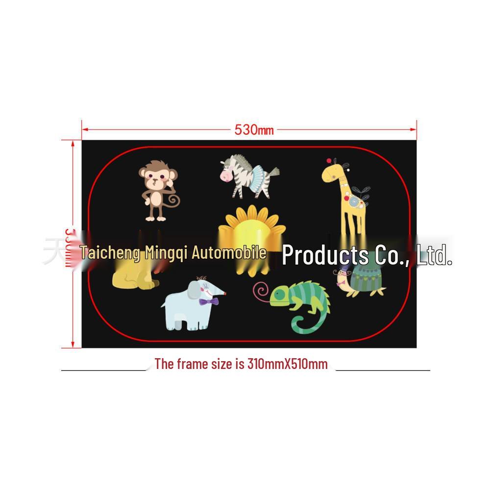 Car Side Window Cartoon Sun Shade - Heat Insulation & Light Blocking PVC Film