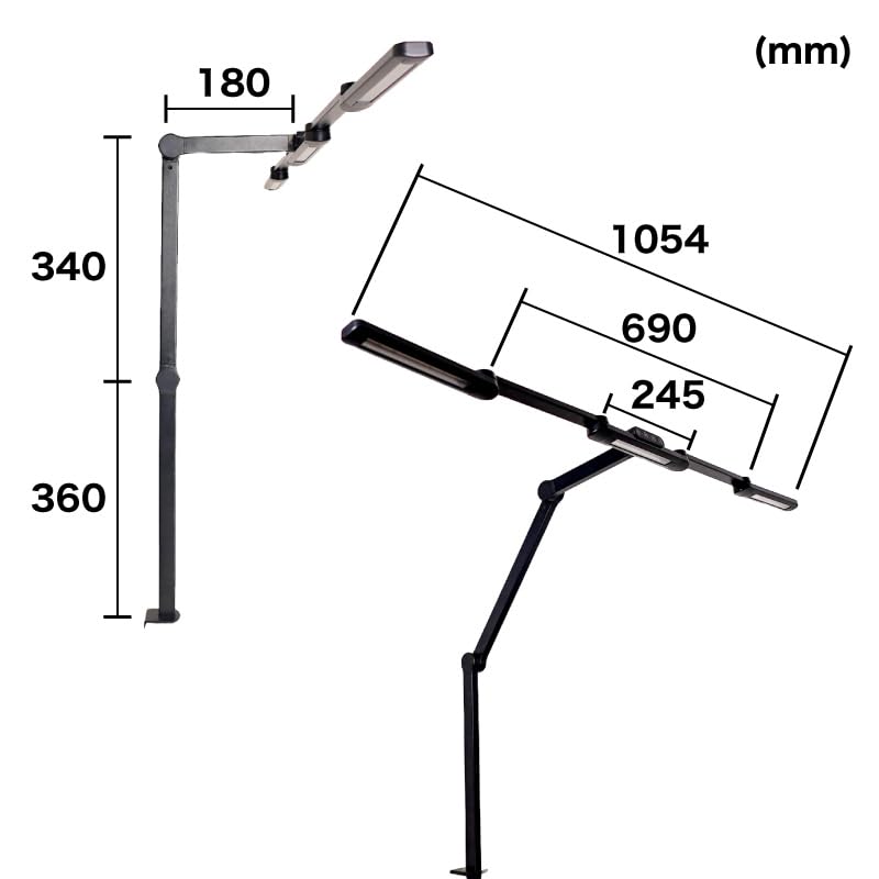 THANKO Adjustable 3-Sided Desk Light with Surface Illumination CTVLLNCBK