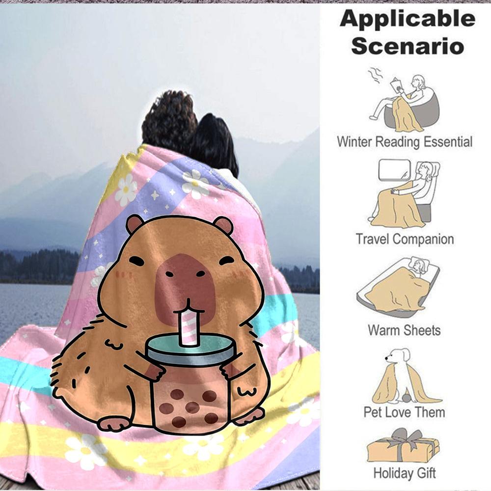 1pc Cute Capybara Blanket - Perfect Gift for Birthdays, Christmas & Halloween- Soft, Warm & Versatile yy250909131