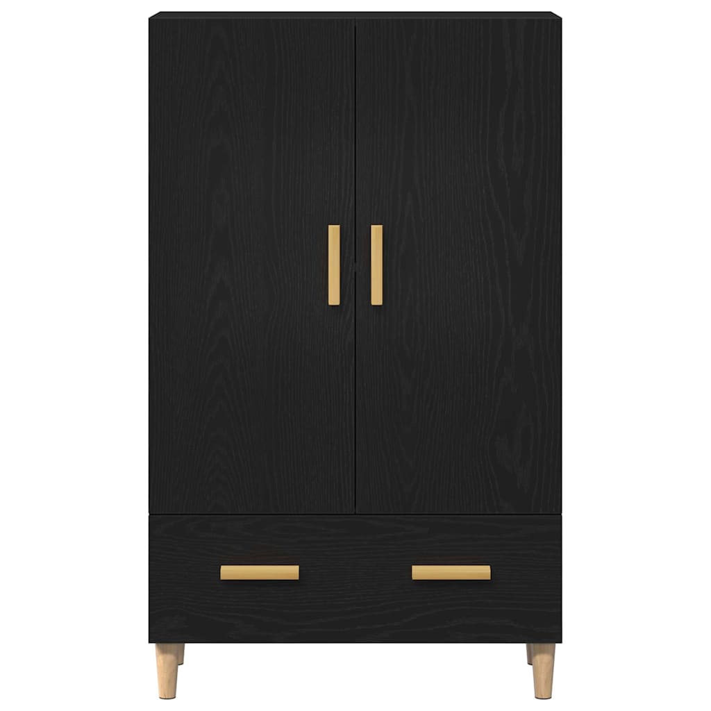 Highboard Black Oak Look 70 x 31 x 115 cm Engineered Wood