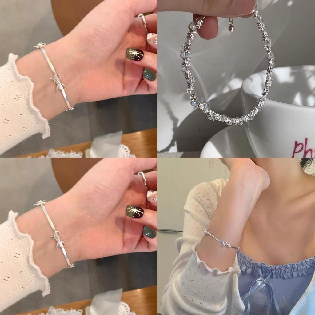Stylish Women's Alloy Plated Bow Knot Bracelet Simple And Luxurious Geometric Design