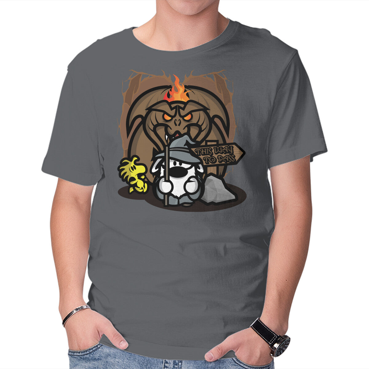 Unisex Crew Neck T-Shirt This Way To Pass Graphic Short Sleeve Casual Tee XXXL