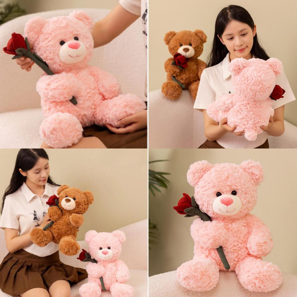 Adorable Brown And Pink Teddy Bear Plush Toy Perfect For Girlfriend Valentine's Gift