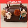 Style Plush Dog Pendant With Animal Print For Winter Bag Decoration