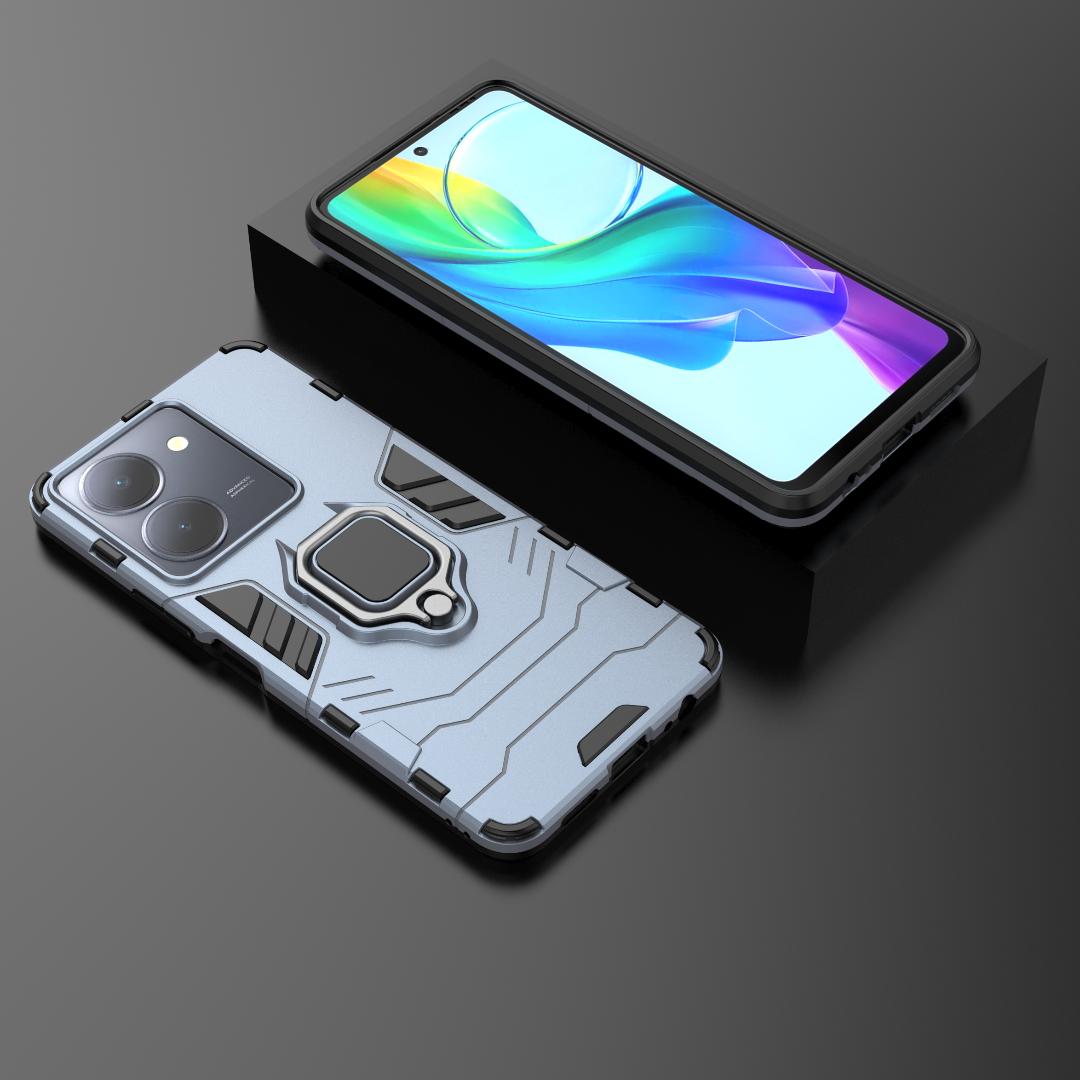 

Для Vivo Y36 Y 36 5G V2248 чехол противоударный жесткий чехол-подставка для телефона с кольцом задняя крышка For Vivo Y36 5G темно-синий