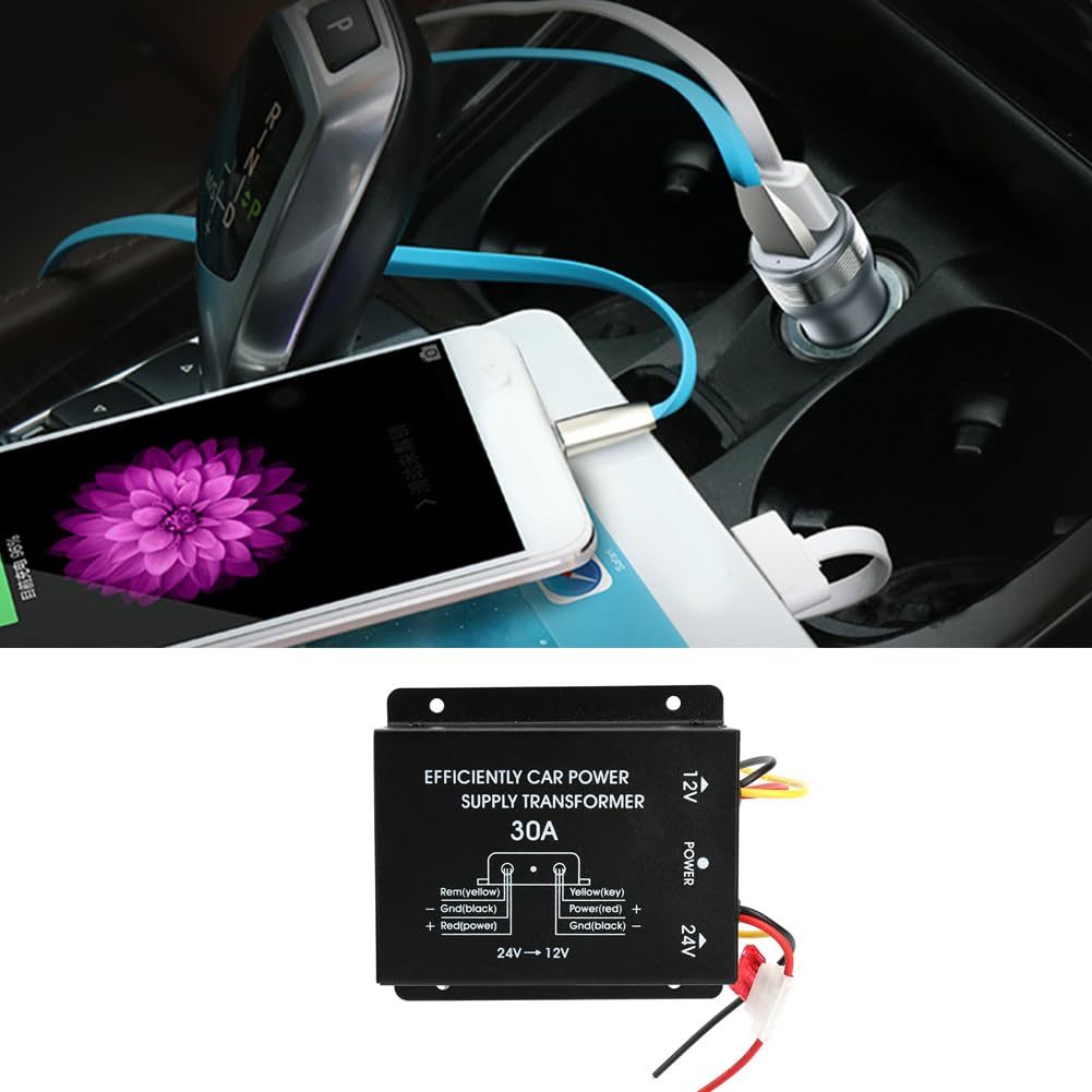 Power Converter, 30A Car Power Converter Inverter 24V to Converter, Car Power Converter, DC-DC Converter, Buck Converter