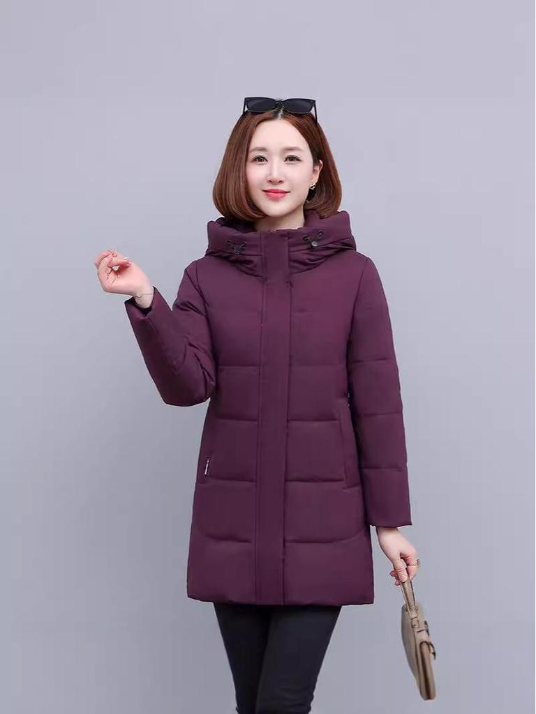 Women's Mid-Length 2025 Winter White Duck Down Jacket - High-end Korean Style, Slimming, Thickened Coat