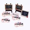 Mini Wooden Blackboard and Easel Set - Dollhouse Decoration and Model Ornament