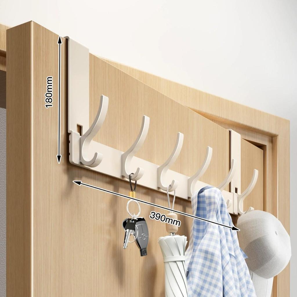 Über-Tür Ohne Bohren Mantel- und Hutablage mit Haken zur Schlafzimmeraufbewahrung