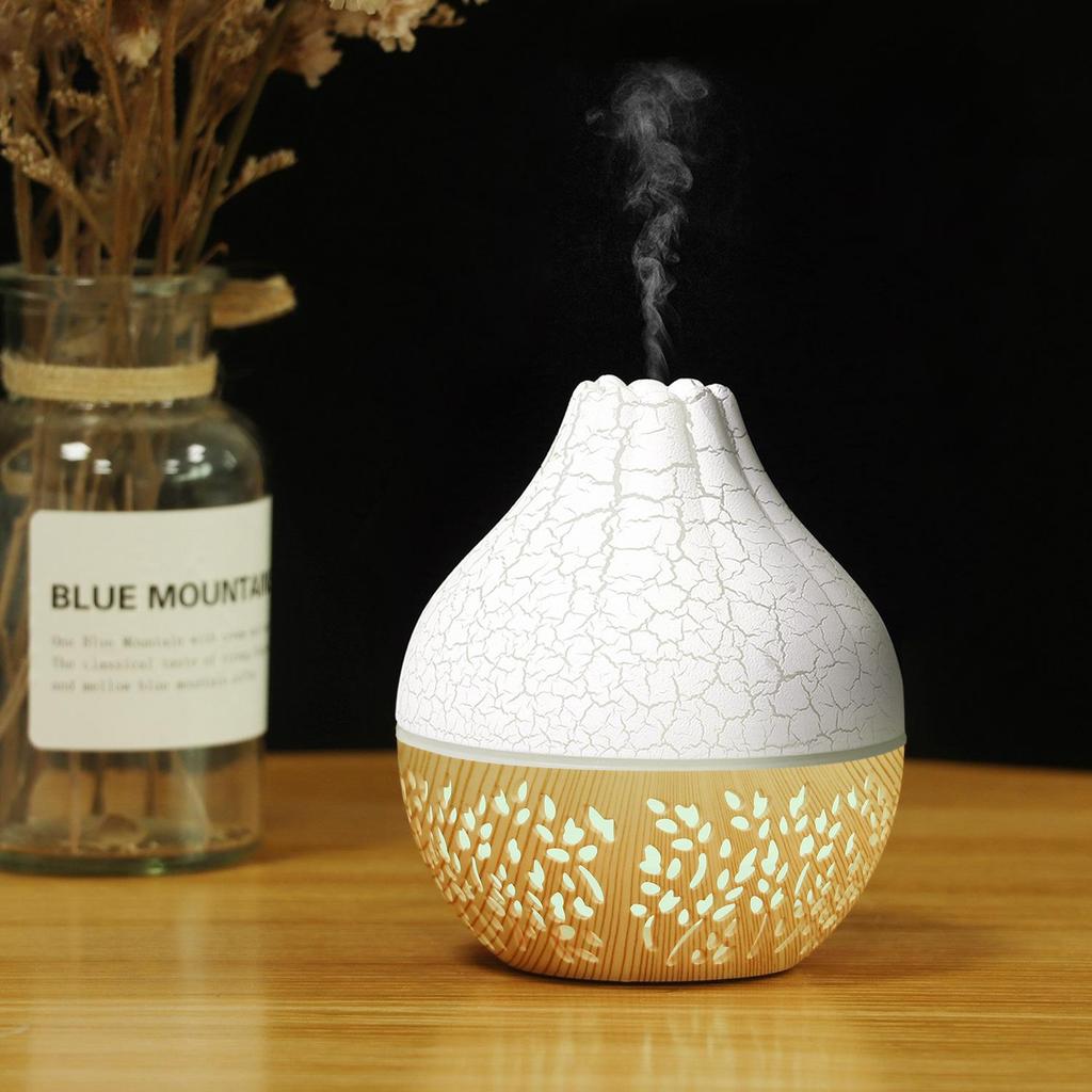 Rissiger Hohl-USB-Haushaltshygrometer 130 ml mit farbigem Licht & ätherischem Öl-Aromadiffusor