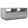 Coffee Table with LED Lights Grey Sonoma 90x49x40 Cm