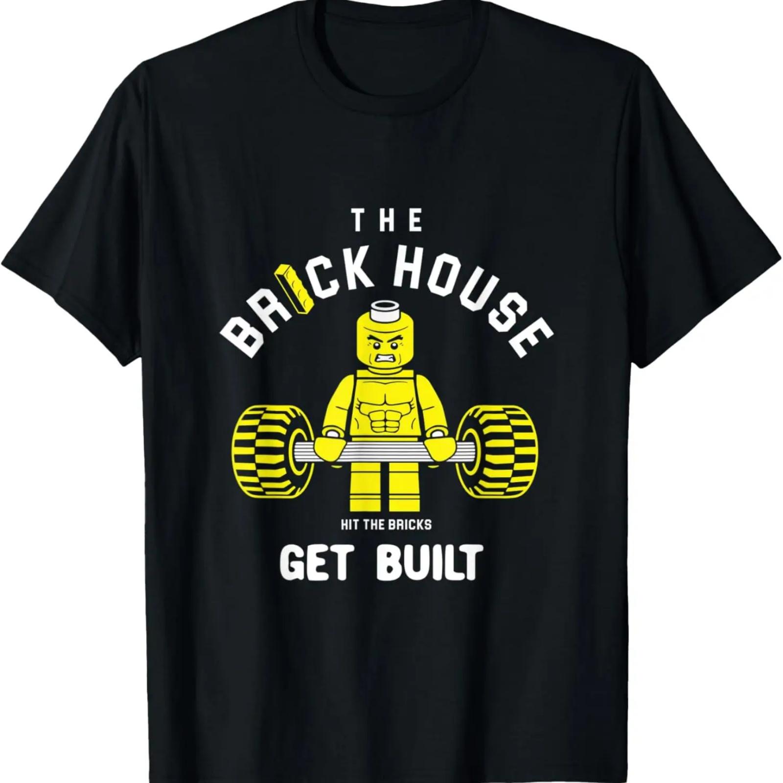 

The Brick House, Hit The Bricks, Get Built - Funny Workout T-Shirt XXXXXL чёрный