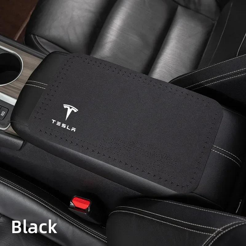 

Автомобильная наклейка Кожаный коврик на подлокотник автомобиля Tesla Универсальный коврик для бокса-подлокотника салона автомобиля Пылезащитная водонепроницаемая подушка Для модели tesla чёрный
