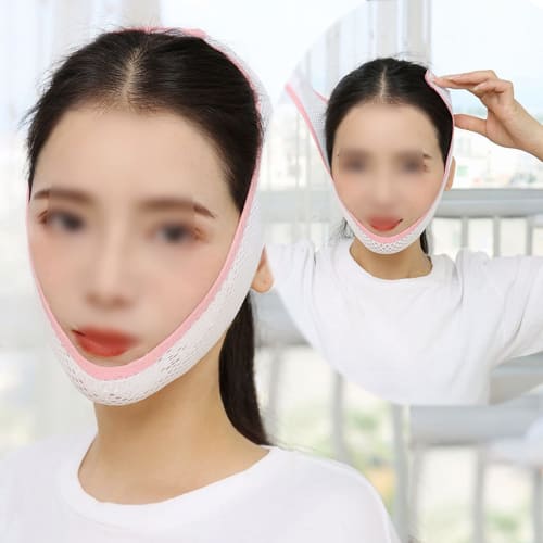 Anti-Snoring Chin Support, Mesh Chin Support, Chin Support, Face Slimming Effect, Sleep Aid, Adjustable Size, Breathable, White