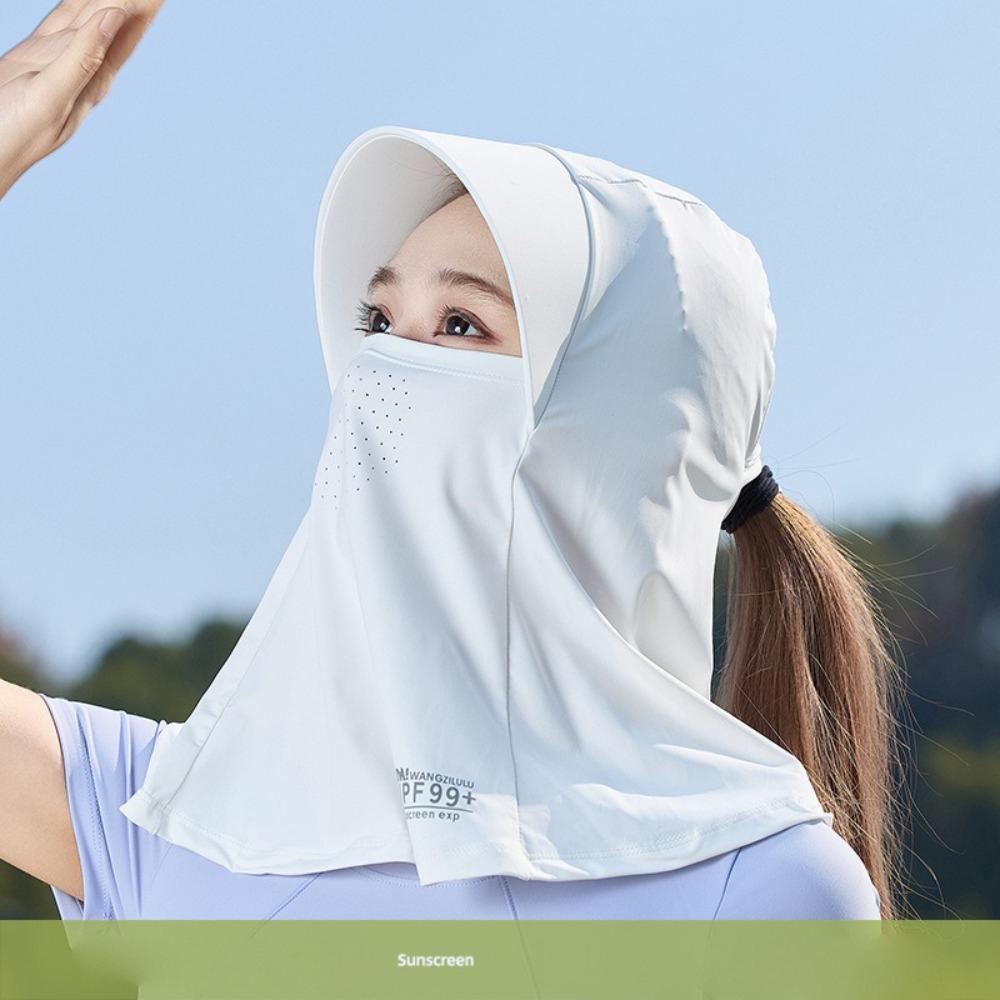 Eisseide Schirmmütze mit Schal Sonnenschutzhut Neue Überzieh-Mütze Unisex