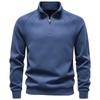 AIOPESON Half Zip Katoenmix Sweatshirts Opstaande Kraag Geribbelde Manchetten Raglanmouw Casual Sport Heren Herfst Winter Warm Pullover