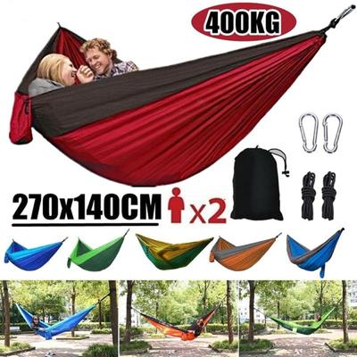 Camping Hammocks Duo - Juego de 2, hamaca para adultos y niños para exteriores, interiores, uso individual y doble con correas para árboles - Camping Gear Essentials